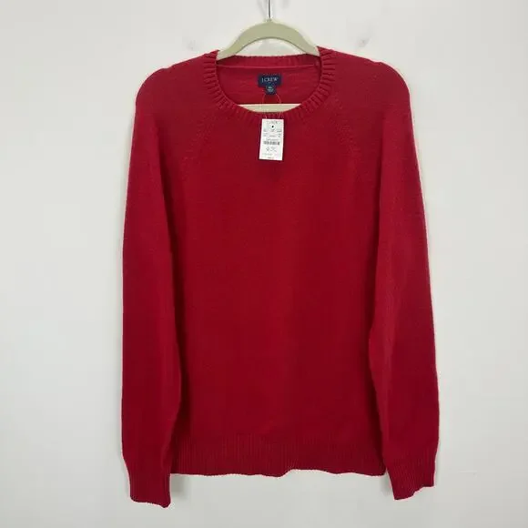 J.Crew Supersoft Lambswool Blend Crewneck Sweater Red Classic Mens XL NWT - Picture 4 of 11
